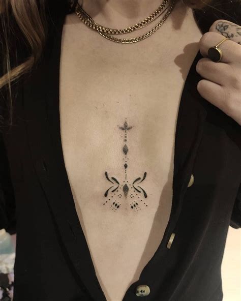 center boob tattoos|50+ Charming Breast Tattoo Designs For Women